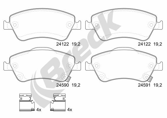 Set placute frana,frana disc 24122 00 701 10 BRECK